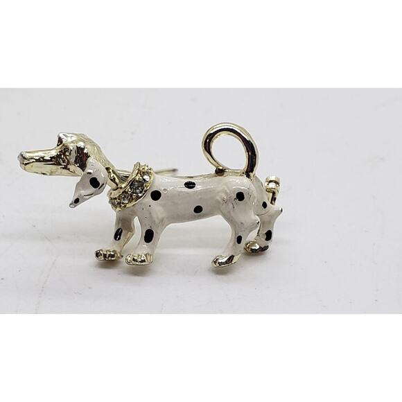 Vintage Brooch Dalmation Spotted Dog Trembler Articulated Moving Head Brooch - Picture 4 of 6